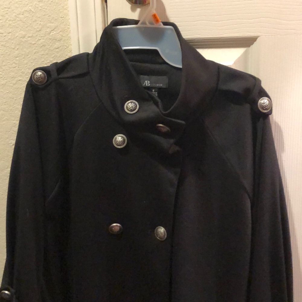 Black Cape with Military button detail